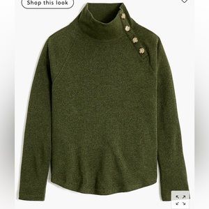 Heather Olive J. crew factory Wide button-collar pullover sweatshirt Size Small